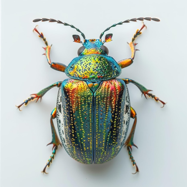 Photo a jewel of nature glistening emerald beetle in all its glory