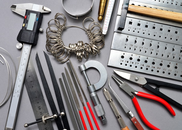 Jeweler tools background