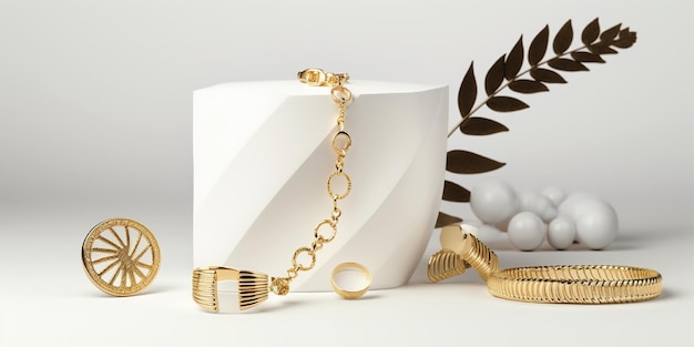 jewellery gold luxury accessories mockup