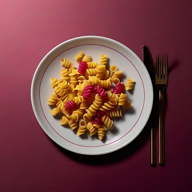ювелирные изделия на тарелке с макаронными изделиями, изготовленными с помощью ИИ