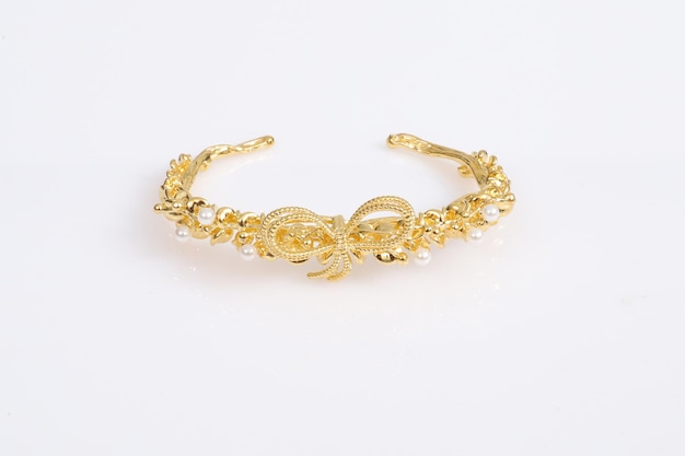 Jewelry bracelet on white background