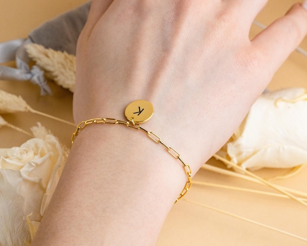 Jewelry bracelet on white background