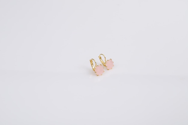 Jewelry earrings on white background isolated