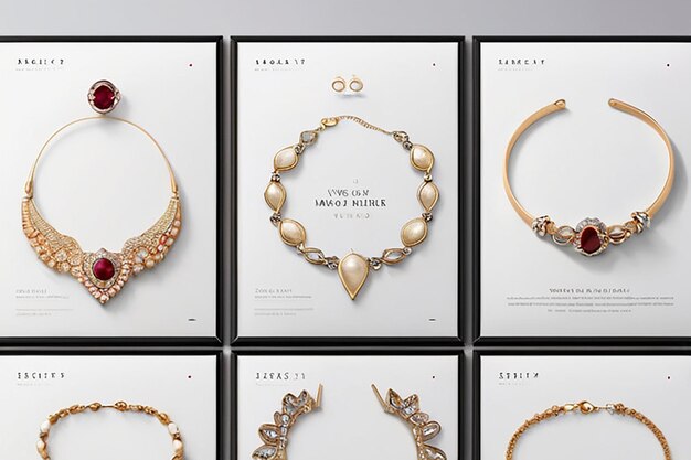 Photo jewelry mockup collection blank white space