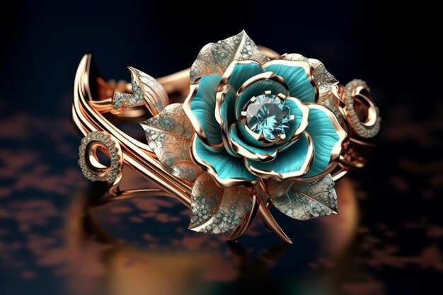 Jewelry rose ring Luxury metaal bloem Generate Ai