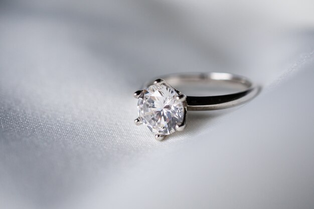 Jewelry wedding diamond ring close up