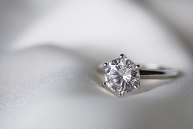 Jewelry wedding diamond ring close up