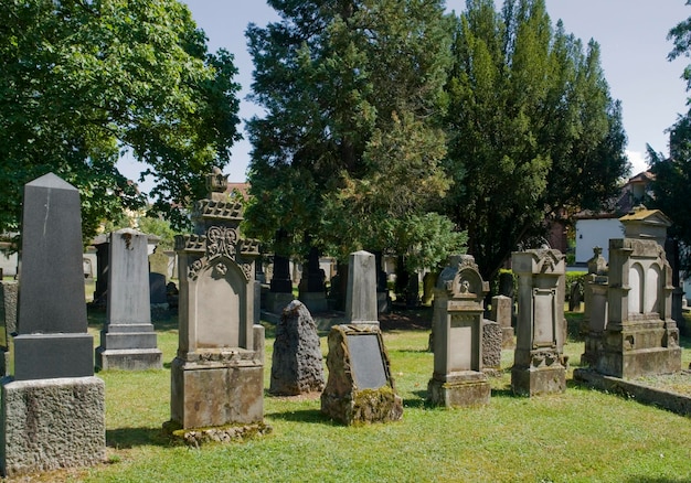 jewish graveyard in sunny ambiance