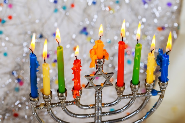 Jewish holiday hannukah symbols - menorah