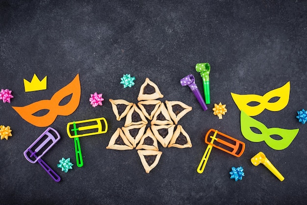 Jewish holiday purim celebration concept