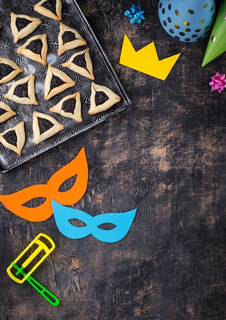 Jewish holiday purim celebration concept