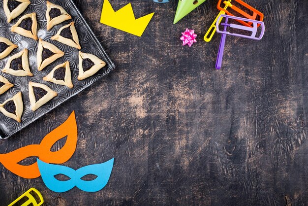 Jewish holiday Purim celebration concept