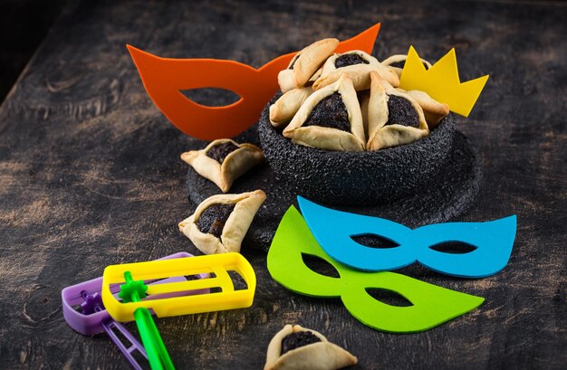 Jewish holiday purim celebration concept