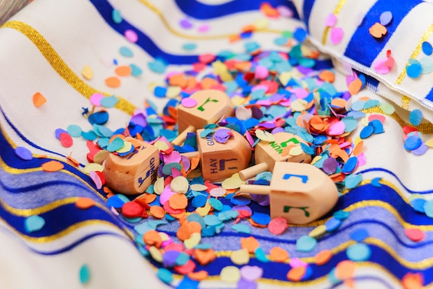 Jewish holiday still life composed of elements the Chanukah Hanukkah festival.