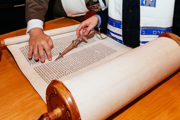 Jewish man dressed in ritual clothing