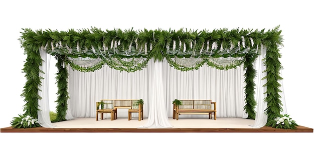 Jewish sukkah with palm leaves and paper decorations watercolor for sukkot holiday