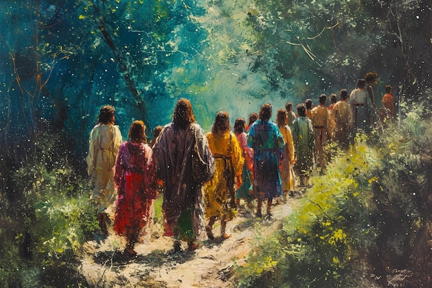 Jezus Christus en zijn apostelen discipelen profeten studenten katholicisme religie oper lucht natuur