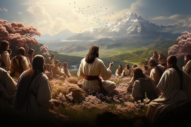 Jezus Christus en zijn discipelen studenten apostelen bidden geloven hoop geloof katholicisme religieuze studie