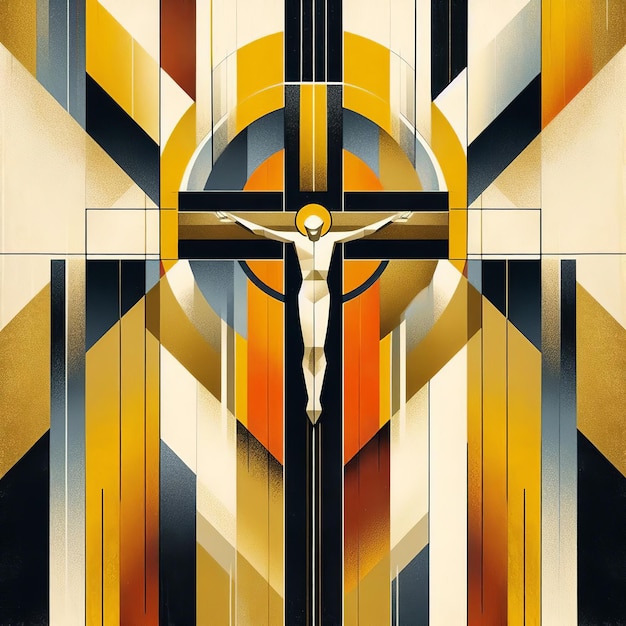 Jezus Christus op het kruis abstracte religieuze prentenkunst