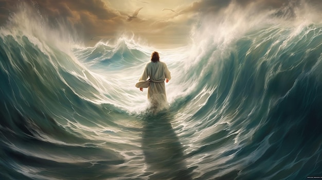 Jezus die over water loopt