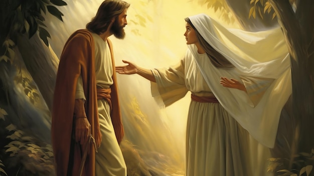 Jezus met de vrouw die zijn mantel aanraakte