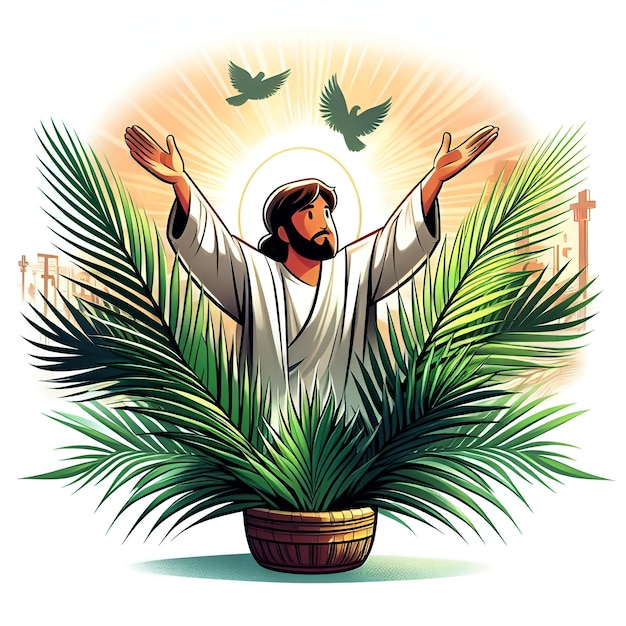 Foto jezus op palmzondag ai gegenereerd