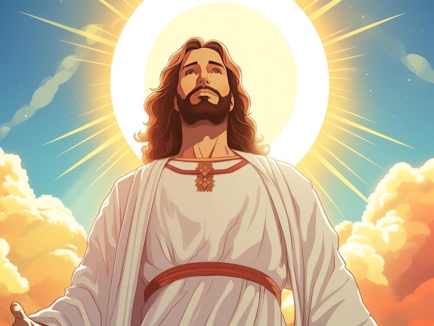 Jezus van Nazareth op zoek naar manga retro stijl