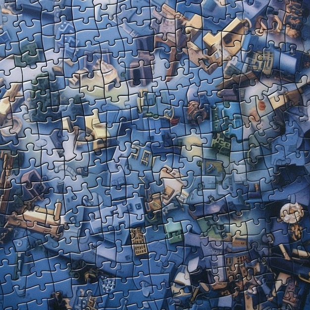 A jigsaw puzzle with a blue piece labeled'the city of london '