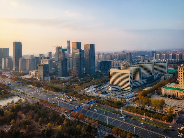 Paesaggio architettonico della città moderna di jinan