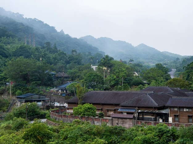 台湾、新北市、ジントンの朝のジントン村。