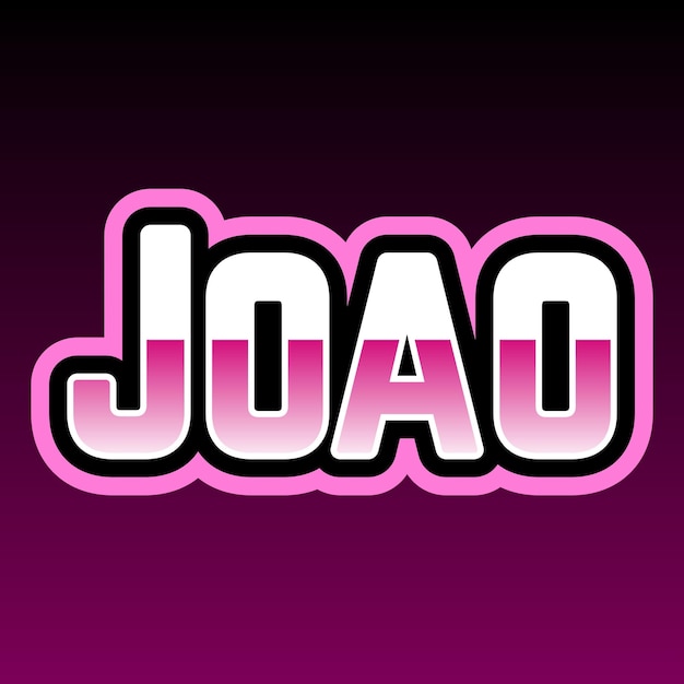 Joao typography 3d design cute text word cool background photo jpg
