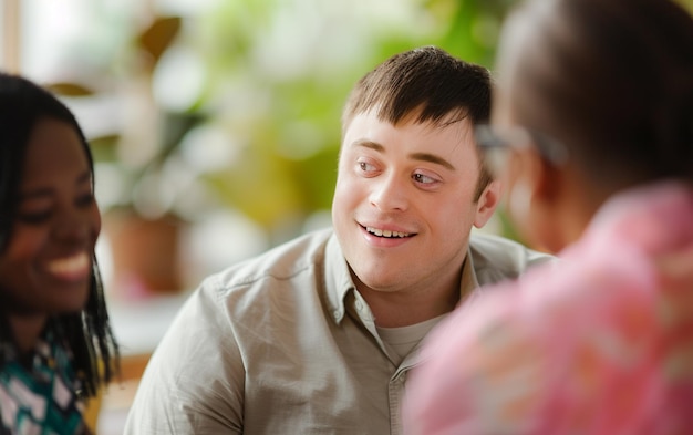 Job applicant with down syndrome in equal and inclusive business hiring process