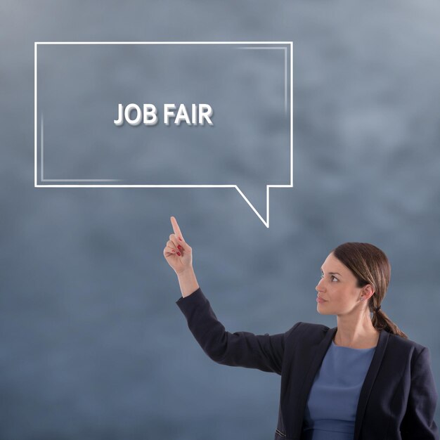 JOB FAIR ビジネスコンセプト ビジネスウーマン グラフィックコンセプト