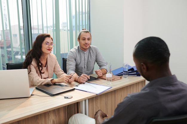 Photo job interview with candidate