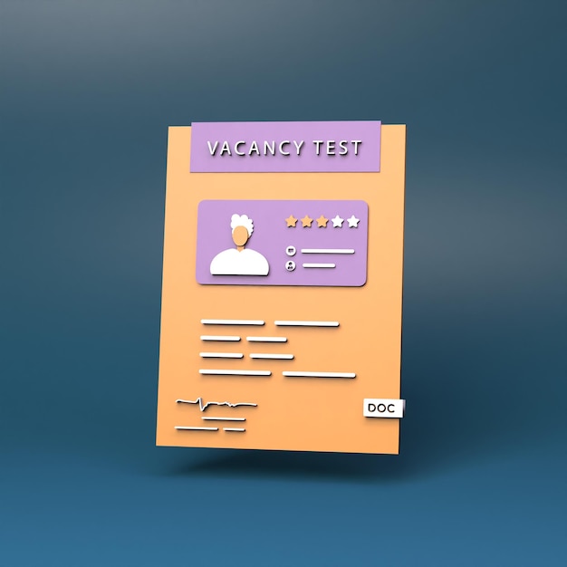 Job test icon 3d render illustration