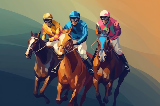 Jockey riding on horse Horse racing Generative AI