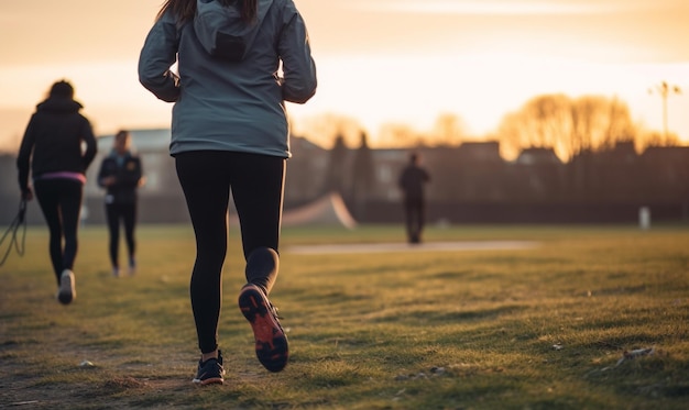 Foto joggen hardlopen in het park