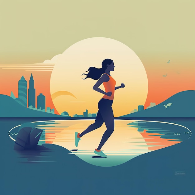 joggen in de natuur vector illustratie