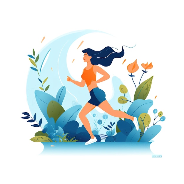 Foto joggen in de natuur vector illustratie