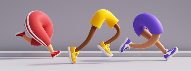カラフルなスポーツ服と靴を履いたジョギング選手