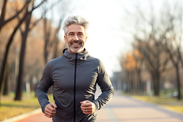 Jogging in the autumn park