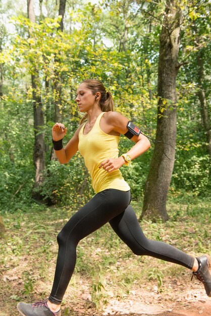 Jogging in forest