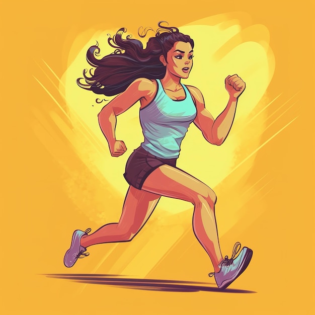 Jogging into the nature vector illustration