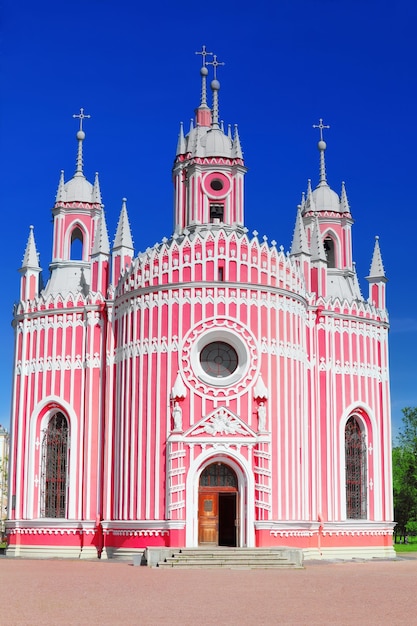 Foto johannes de doper geboorte (chesmen) kerk. sint-petersburg.rusland