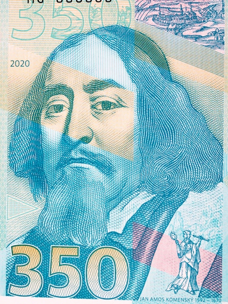 Premium Photo | John amos comenius a portrait from money