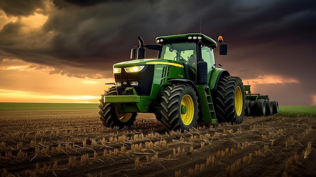 John Deere 6210R 트랙터 일러스트 에디토리얼 콘텐츠