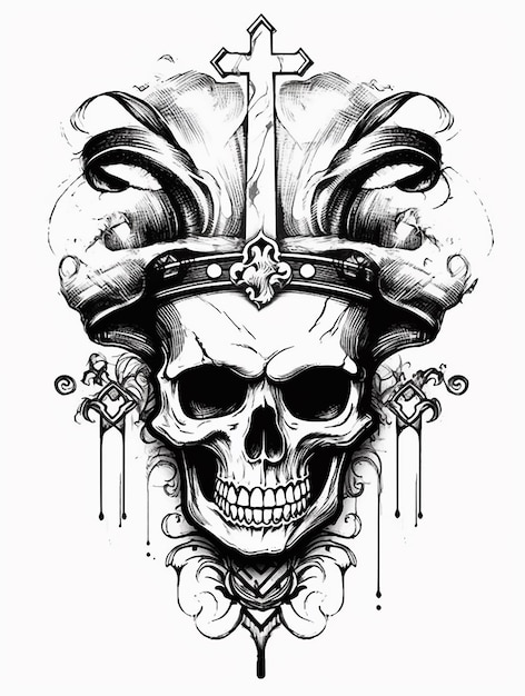 Joker death girl's face skull skeleton tattoo print stamp holiday of the dead halloween