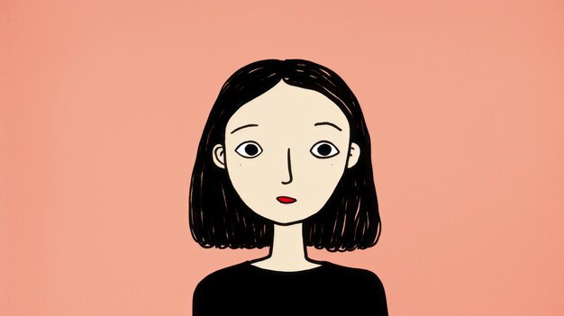 Jolie A Playful Cartooning Illustration Of A Sad Woman