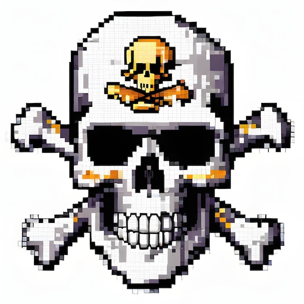 Jolly Roger Pixel Art Design Skull Creative Bones