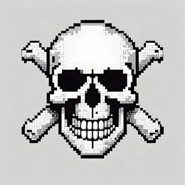 Jolly Roger Pixel Art Design Skull Creative Bones